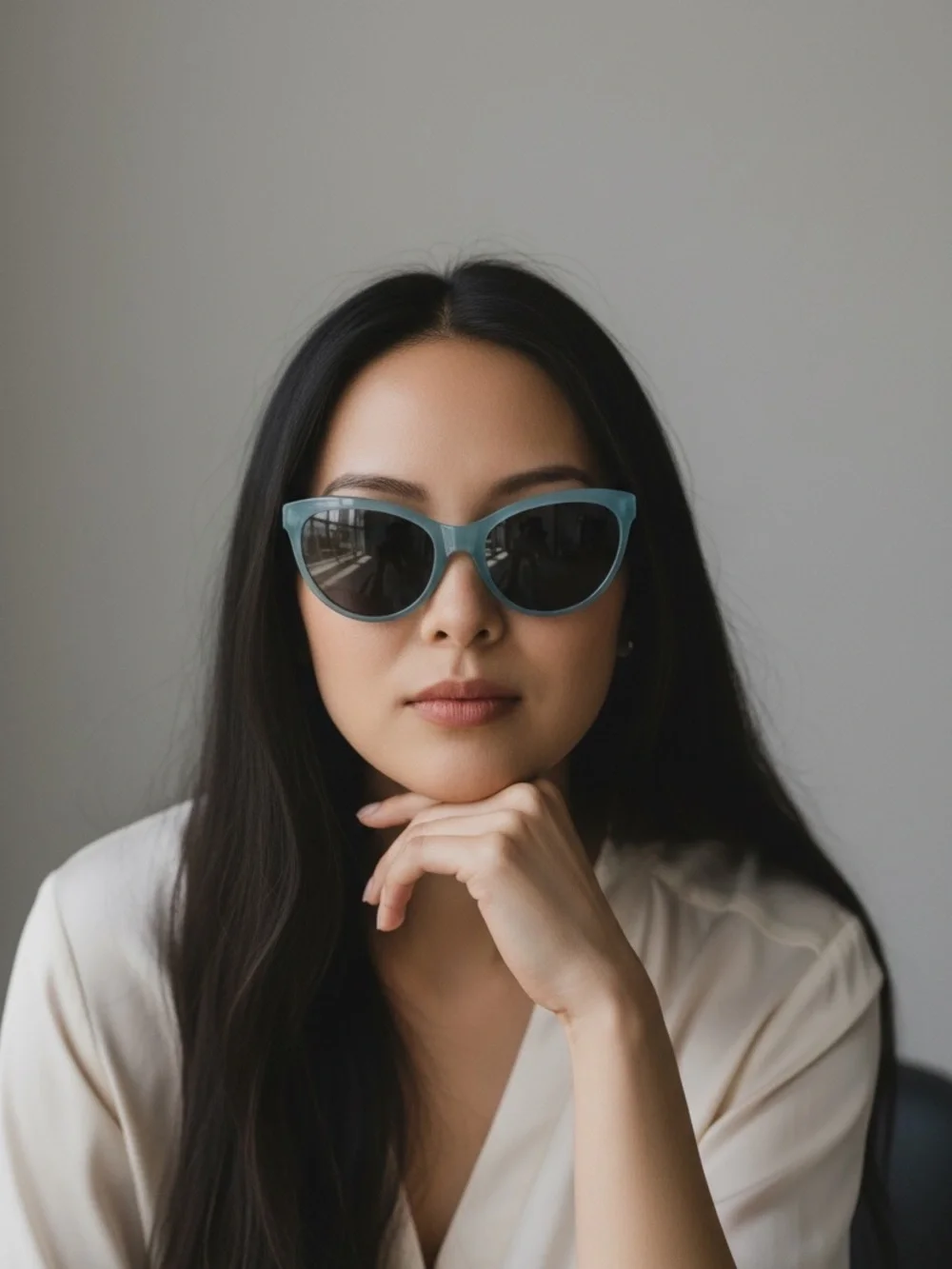 Tory Burch Light Blue Cat Eye Sunglasses